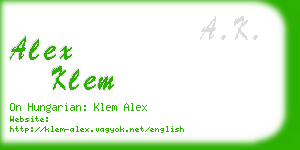 alex klem business card